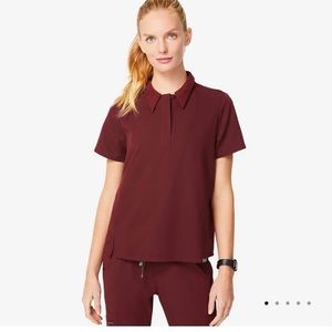 Figs Igava Scrub Top Burgundy